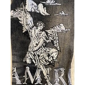 Amiri Mens Black Denim Angel Embroidered Slim Fit Jeans Size 28‎